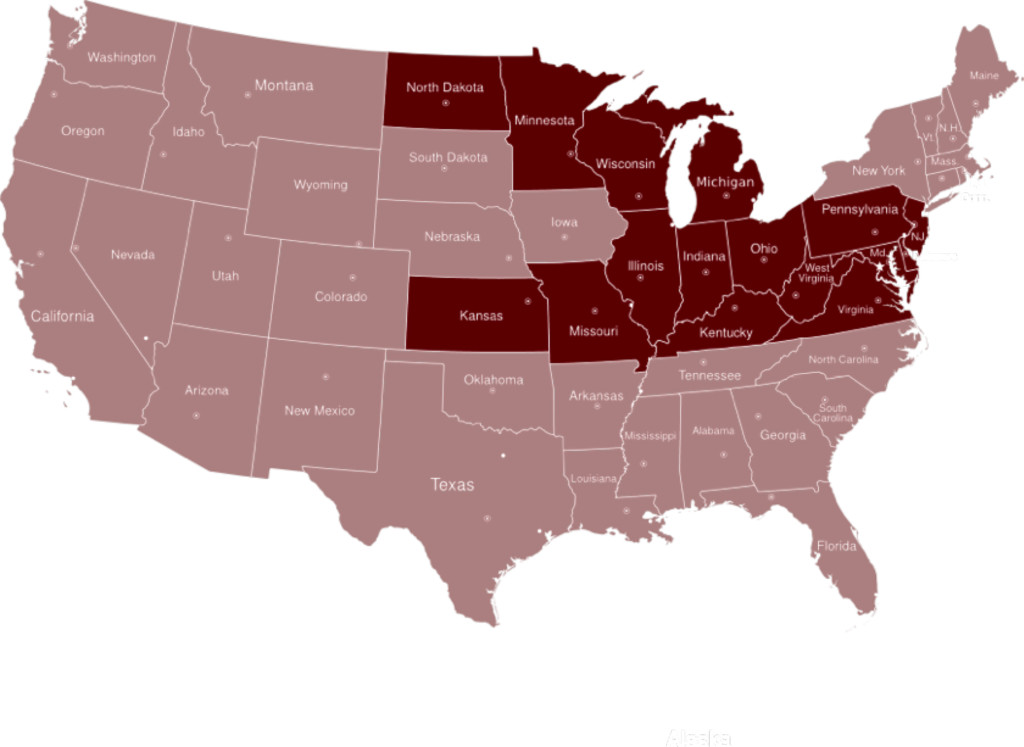 Map of USA with Lori Ann Chaussinand